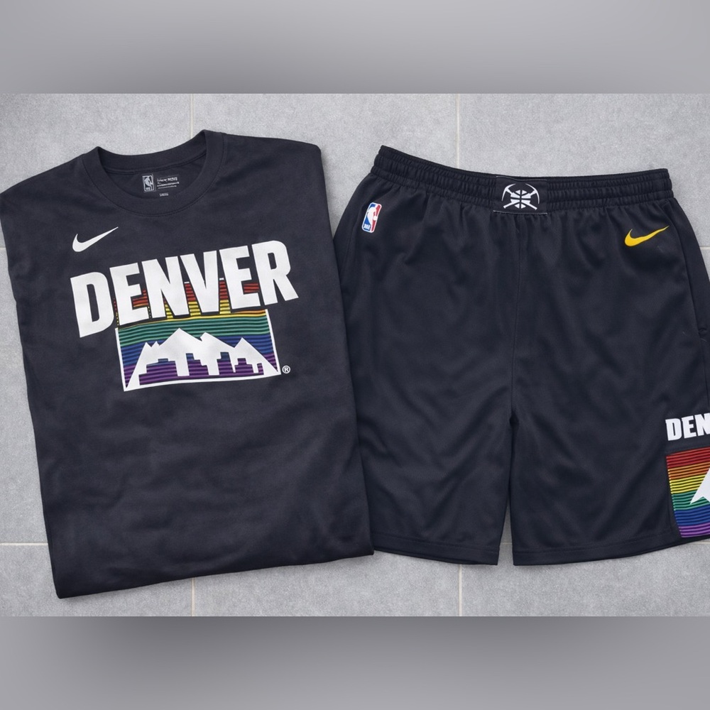 Denver Nuggets Rainbow City Limited Edition Shirt & Shorts Set XXL EUC